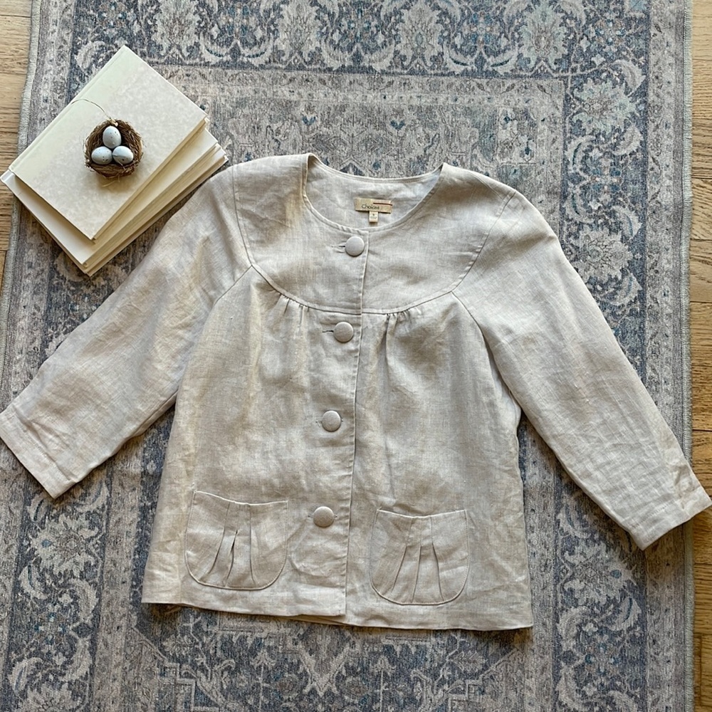 Choices Linen Tan top women’s size small